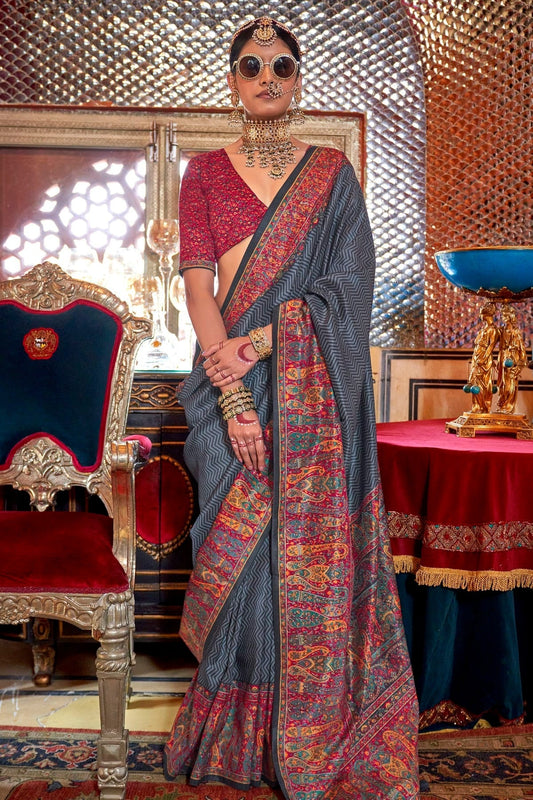 Grey Colour Silk Traditional Saree SD1290171