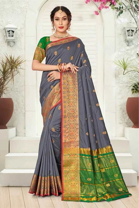 Grey Colour Silk Woven Saree SD1100712