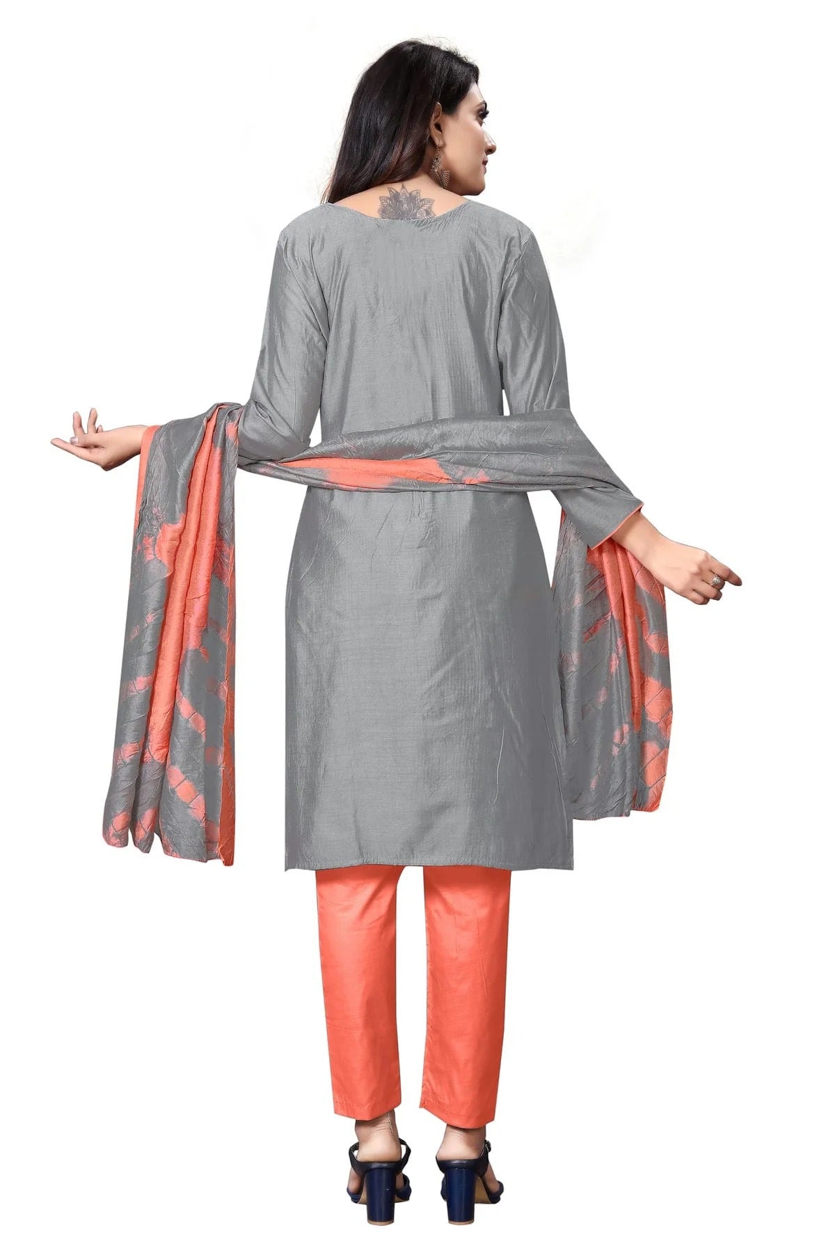 Grey Colour Unstitched Cotton Straight Suit US1160661 A