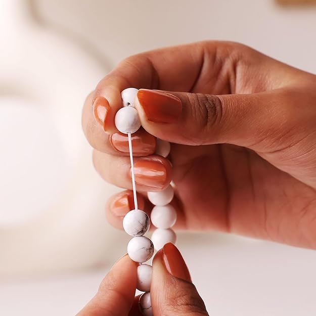 Howlite 8mm Round Beads Bracelet – Natural Calm & Stress Relief Crystal Bracelet