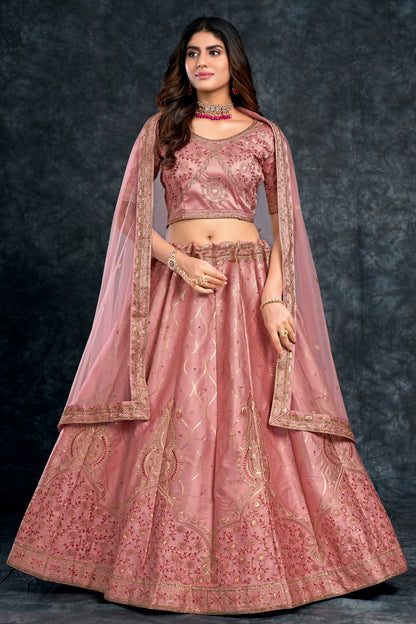Italian Silk Designer Lehenga Choli In Baby Pink Colour LC1270015 A