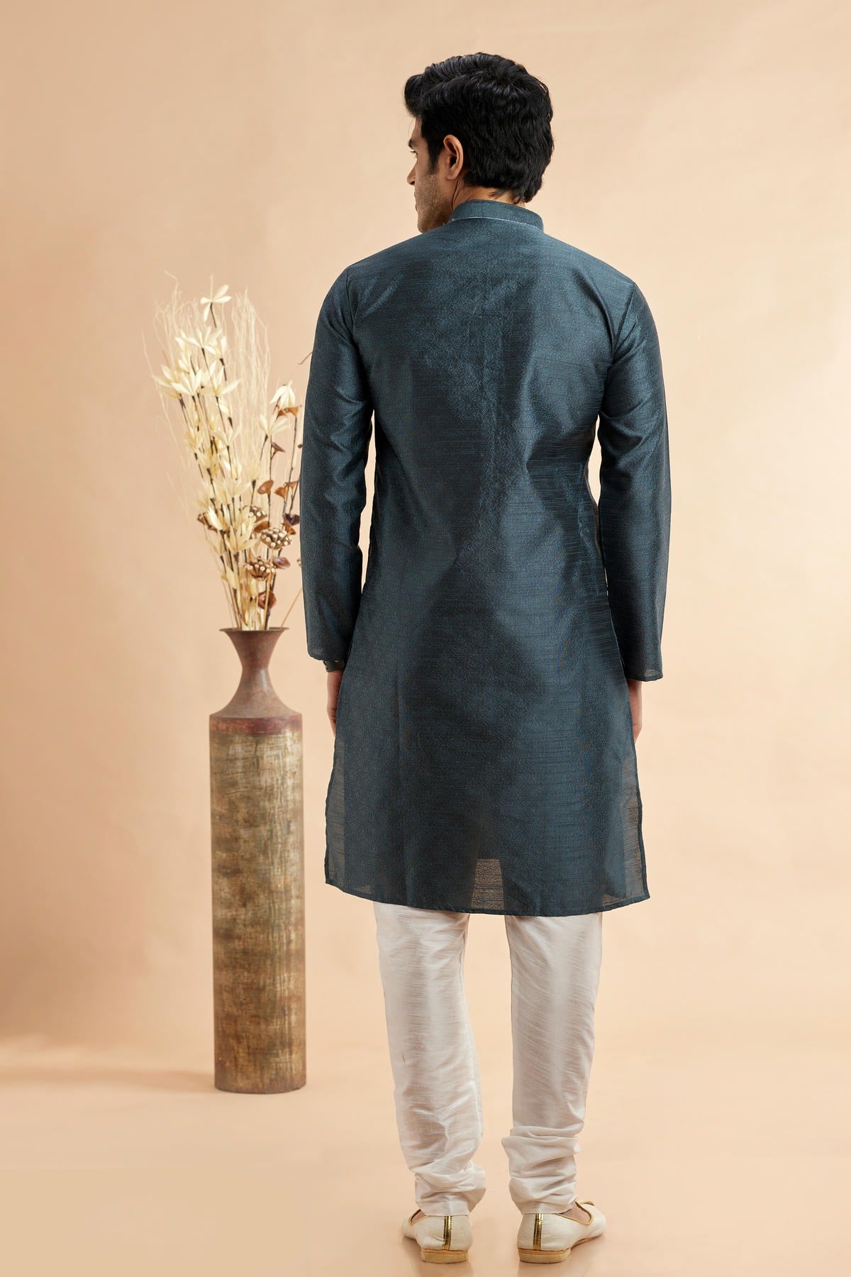 Jacquard Art Silk Embroidery Kurta Pajama In Grey Colour KP1230507 3
