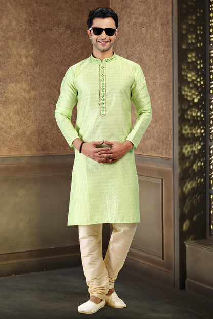 Jacquard Art Silk Kurta Pajama In Gold colour KP1230366 B