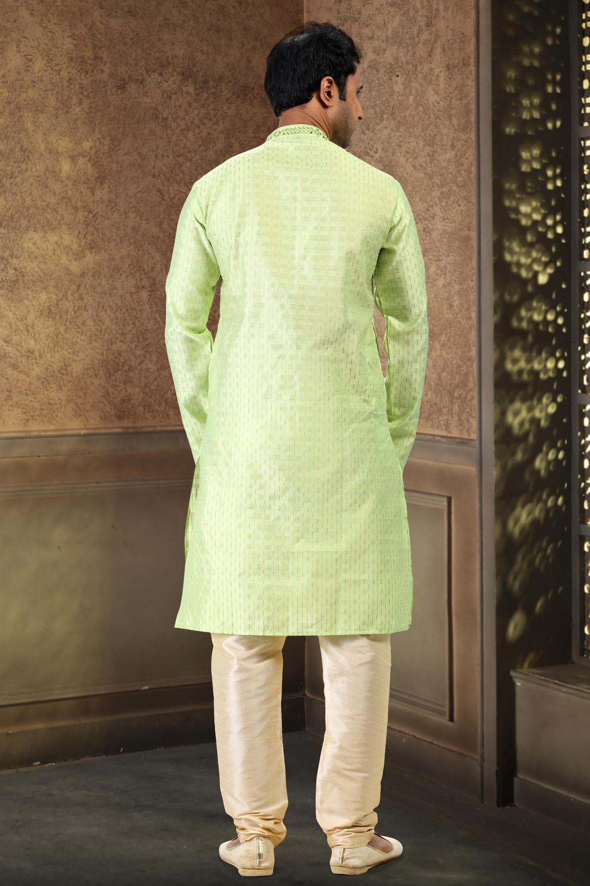 Jacquard Art Silk Kurta Pajama In Gold colour KP1230366 C