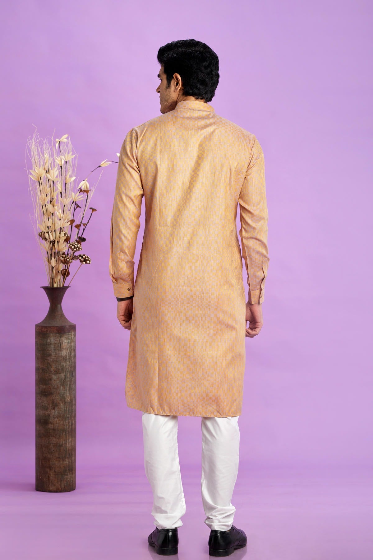 Jacquard Art Soft Silk Solid Kurta Pajama In Brown Colour KP1230499 3
