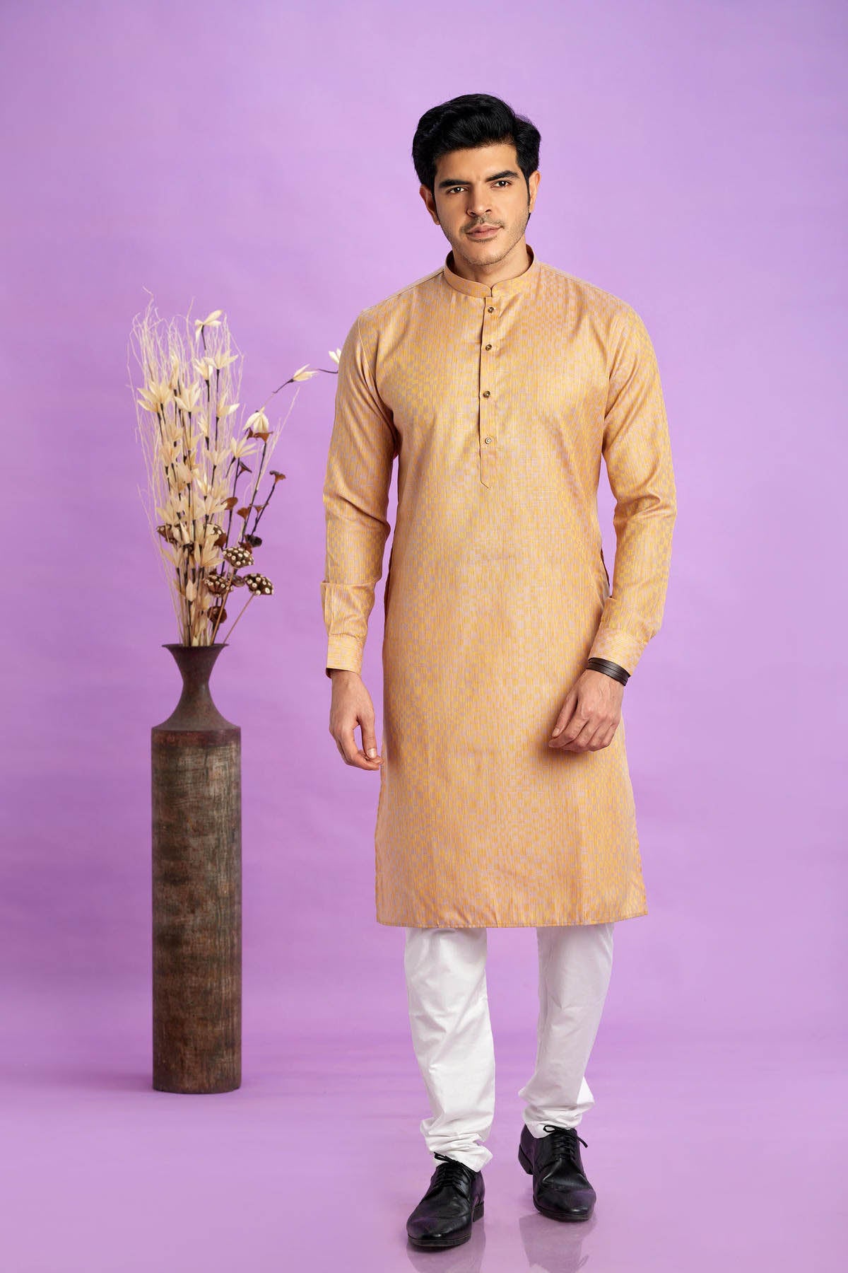 Jacquard Art Soft Silk Solid Kurta Pajama In Brown Colour KP1230499