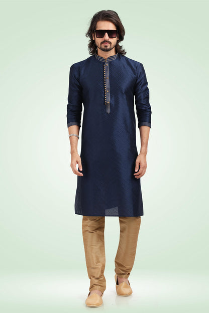 Jacquard Banarasi Silk Kurta Pajama In Beige colour KP1230344 A