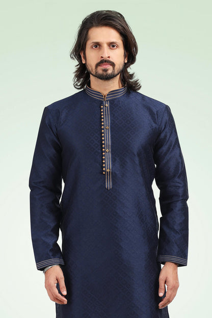 Jacquard Banarasi Silk Kurta Pajama In Beige colour KP1230344 C
