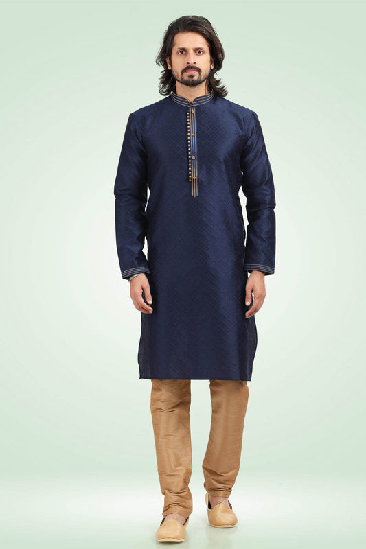 Jacquard Banarasi Silk Kurta Pajama In Beige colour KP1230344