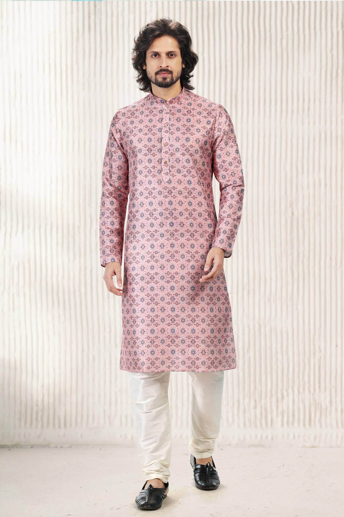 Jacquard Banarasi Silk Kurta Pajama In Dark Pink colour KP1230413 A