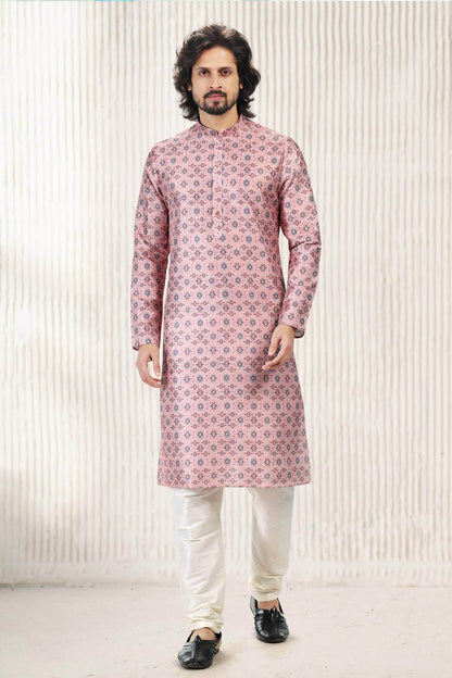 Jacquard Banarasi Silk Kurta Pajama In Dark Pink colour KP1230413 A