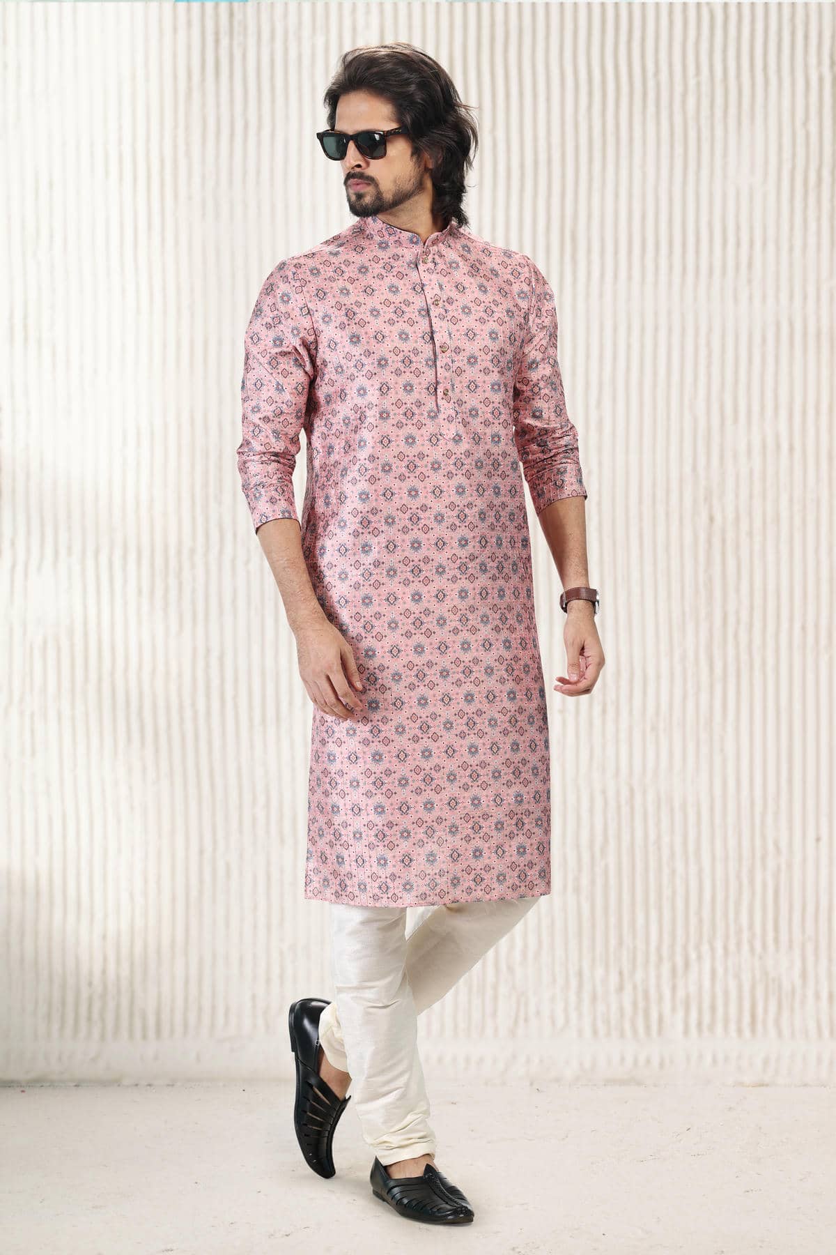 Jacquard Banarasi Silk Kurta Pajama In Dark Pink colour KP1230413 B