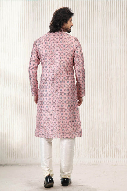 Jacquard Banarasi Silk Kurta Pajama In Dark Pink colour KP1230413 C