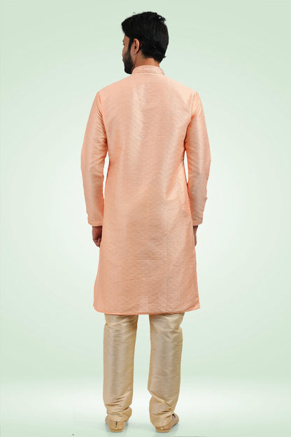 Jacquard Banarasi Silk Kurta Pajama In Gold colour KP1230343 B