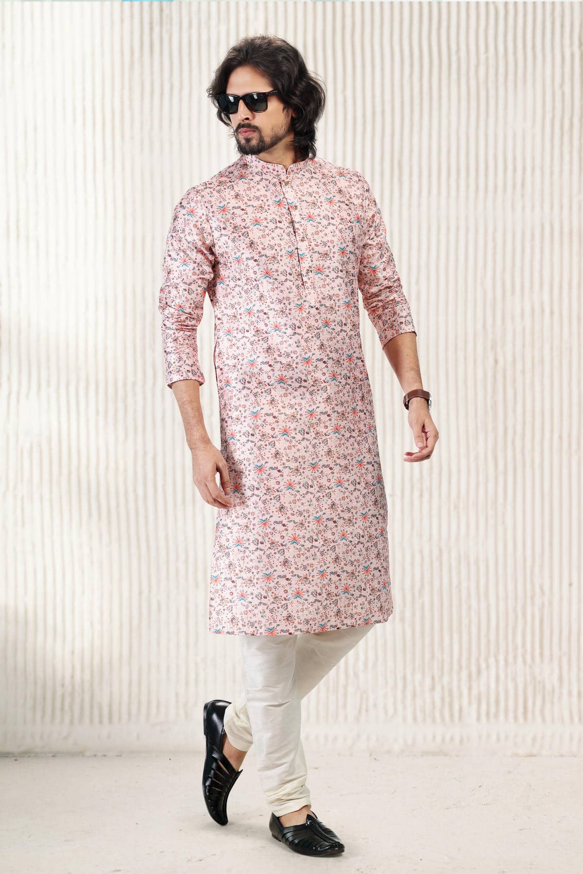 Jacquard Banarasi Silk Kurta Pajama In Peach colour KP1230419 B