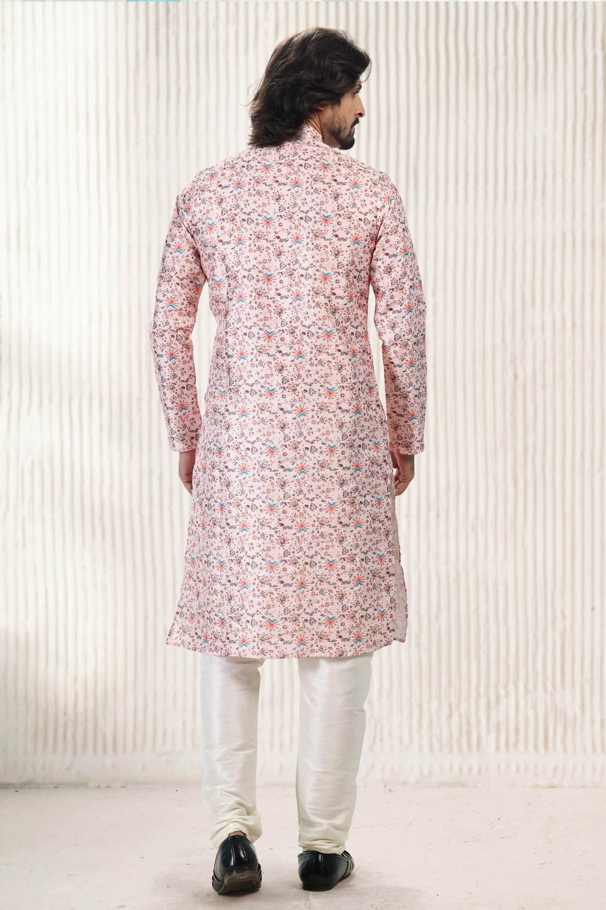 Jacquard Banarasi Silk Kurta Pajama In Peach colour KP1230419 C
