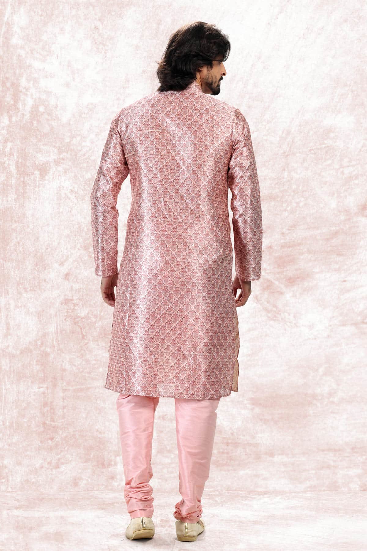 Jacquard Banarasi Silk Kurta Pajama In Pink colour KP1230408 C