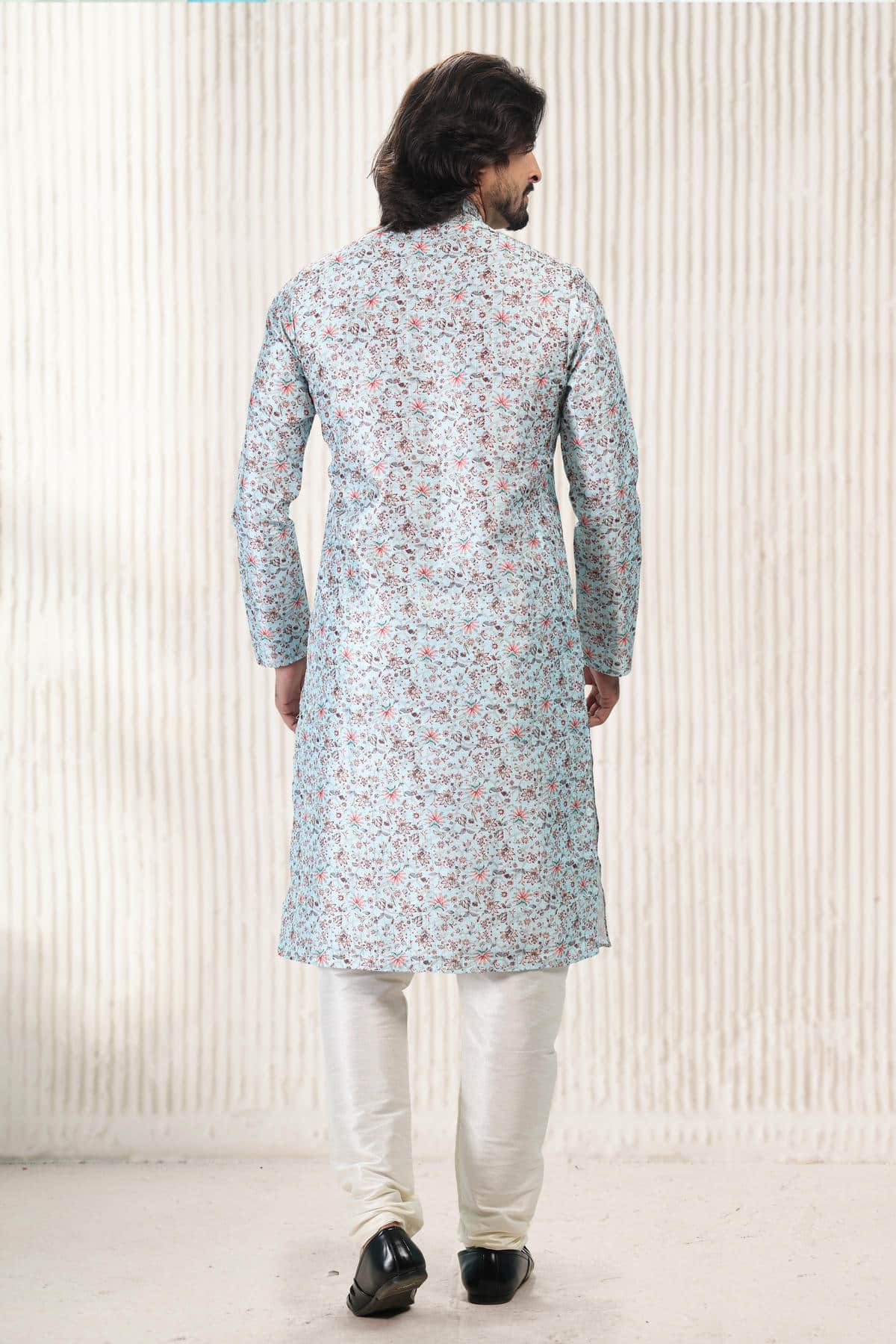 Jacquard Banarasi Silk Kurta Pajama In Sky Blue colour KP1230417 C