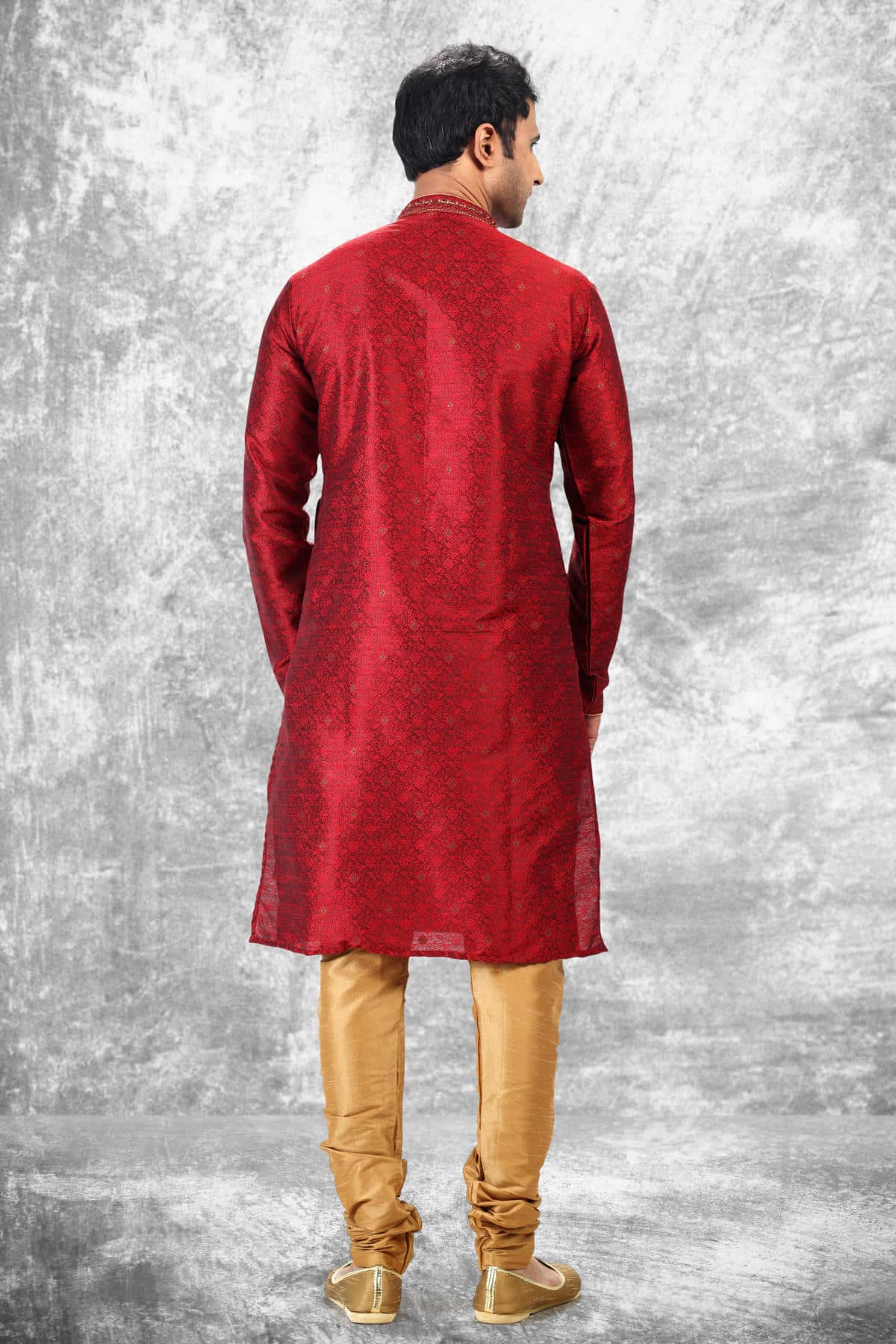 Jacquard Silk Brocade Kurta Pajama In Beige colour KP1230347 C