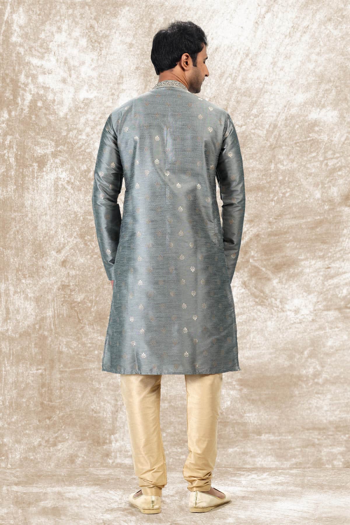 Jacquard Silk Brocade Kurta Pajama In Off White colour KP1230348 C