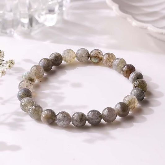 Labradorite 8mm Round Beads Bracelet – Natural Protection & Transformation Crystal Bracelet
