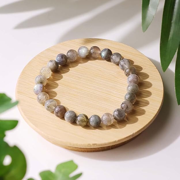 Labradorite 8mm Round Beads Bracelet – Natural Protection & Transformation Crystal Bracelet