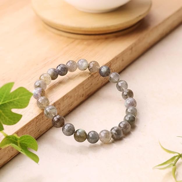Labradorite 8mm Round Beads Bracelet – Natural Protection & Transformation Crystal Bracelet