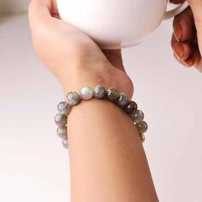 Labradorite 8mm Round Beads Bracelet – Natural Protection & Transformation Crystal Bracelet