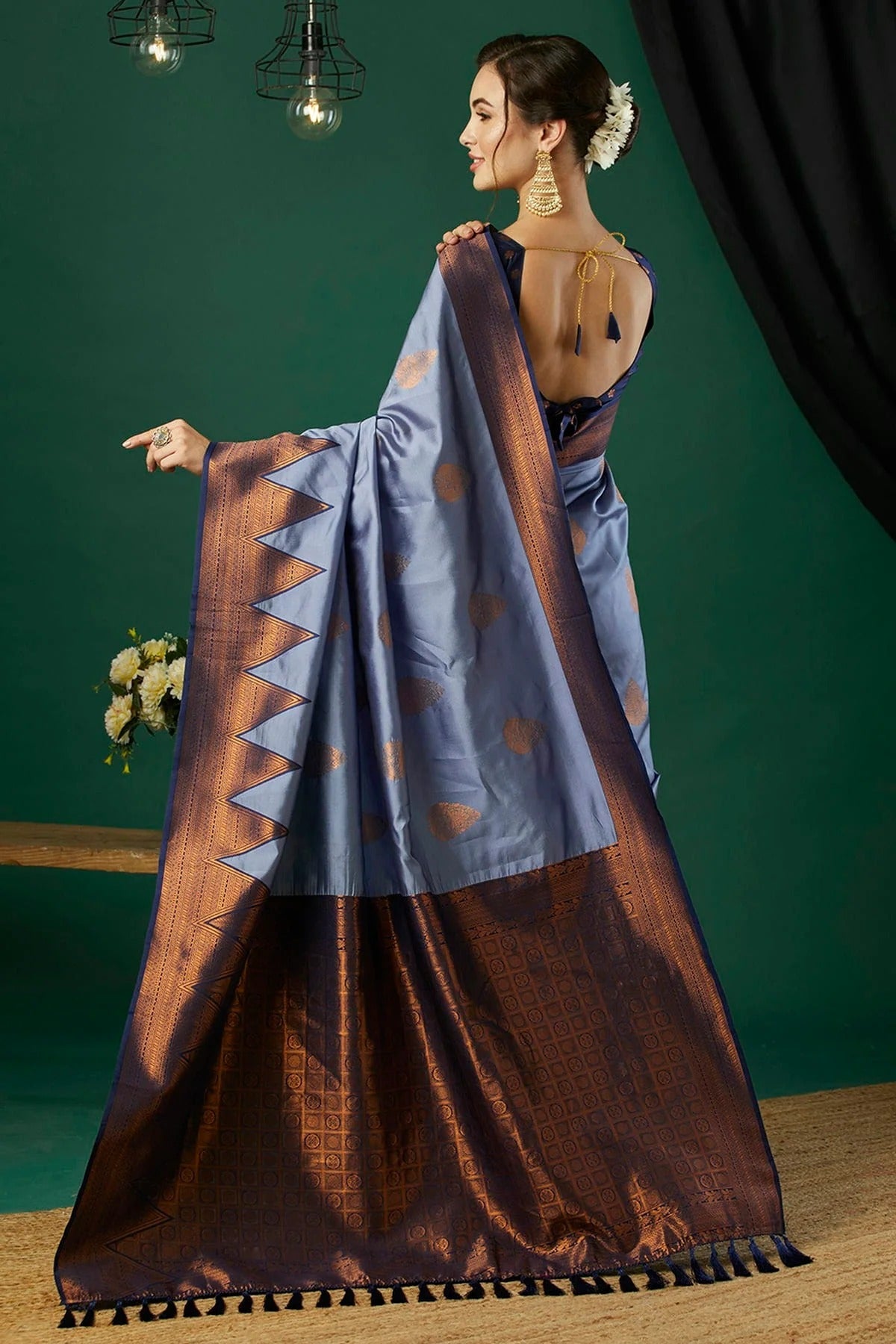 Lavender Colour Banarasi Silk Traditional Saree SD1111876 A