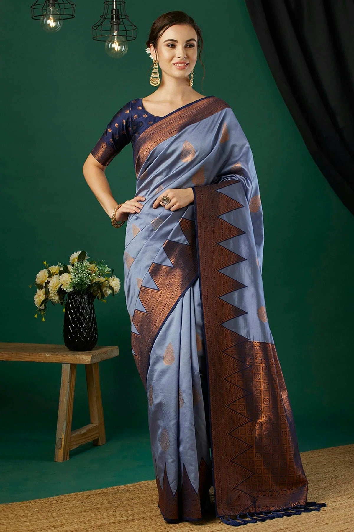 Lavender Colour Banarasi Silk Traditional Saree SD1111876
