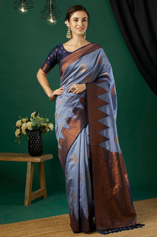 Lavender Colour Banarasi Silk Traditional Saree SD1111876