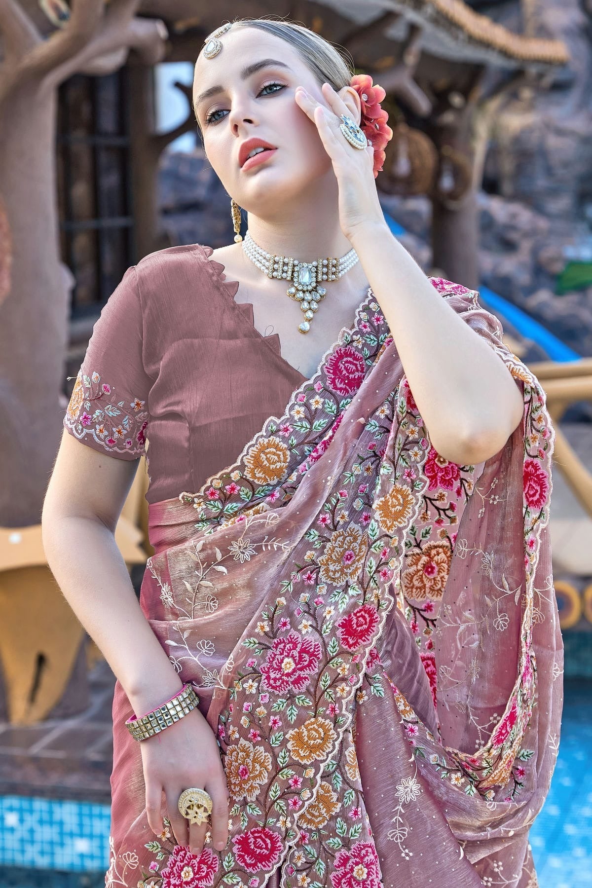Lavender Colour Burberry Silk Designer Saree SD1121851 A