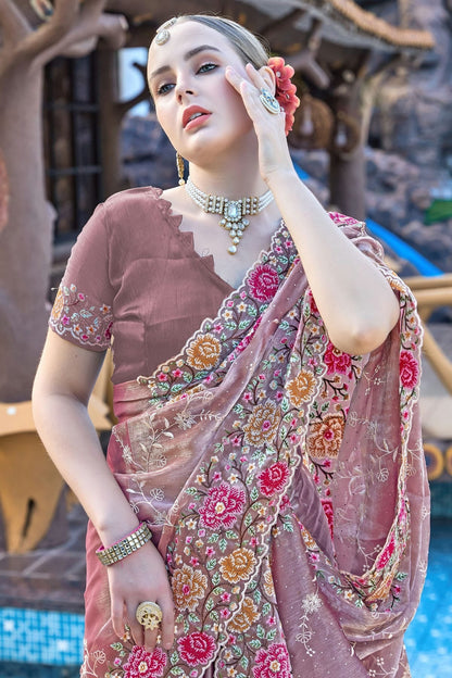 Lavender Colour Burberry Silk Designer Saree SD1121851 A