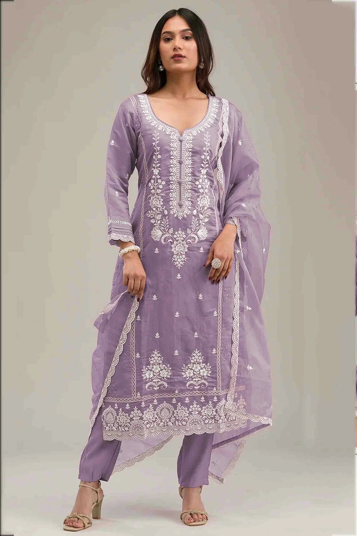 Lavender Colour Cotton Pakistani Suit SM1140835