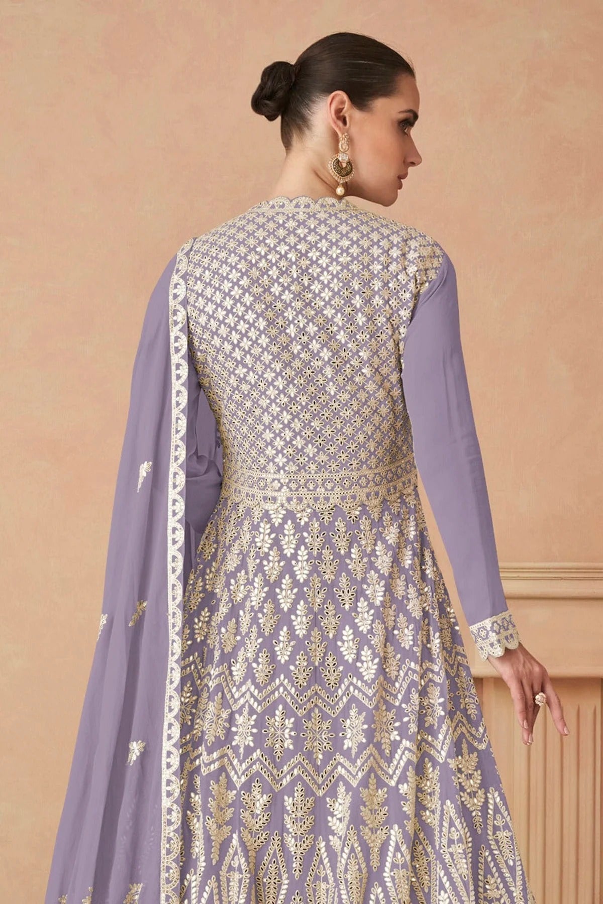 Lavender Colour Faux Georgette Anarkali Suit SM1140113 A
