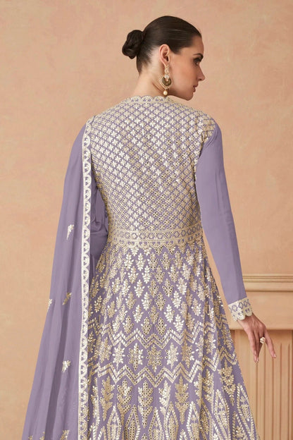Lavender Colour Faux Georgette Anarkali Suit SM1140113 A
