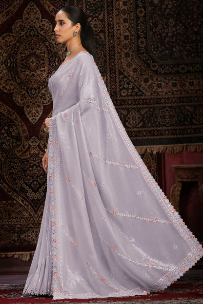Lavender Colour Georgette Designer Saree SD1080880 A