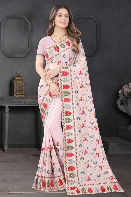 Lavender Colour Georgette Designer Saree SD1091194