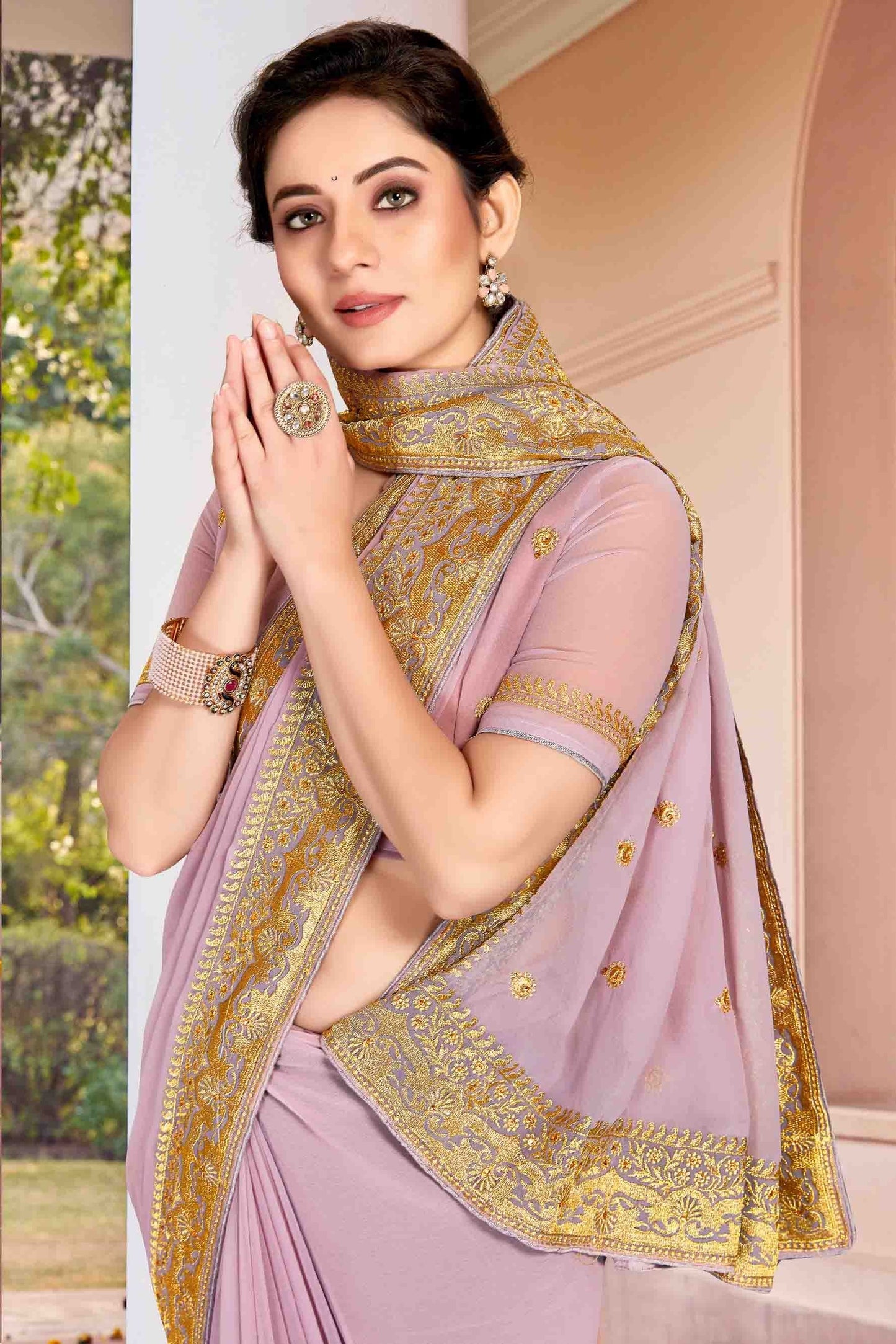 Lavender Colour Georgette Designer Saree SD1121143 A