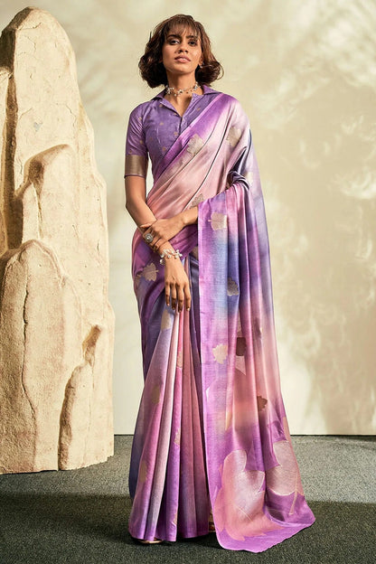 Lavender Colour Handloom Khadi Saree SD1110038