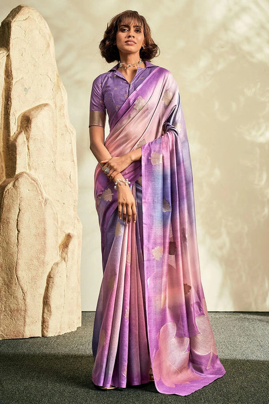 Lavender Colour Handloom Khadi Saree SD1110038