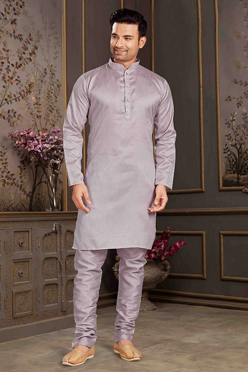 Lavender Colour Kurta Pajama In Silk Mastani KP1210159