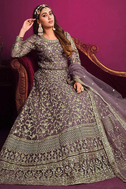 Lavender Colour Net Anarkali Suit SM1050355 B