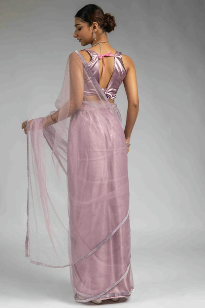 Lavender Colour Net Ready To Wear Saree SD1122058 A