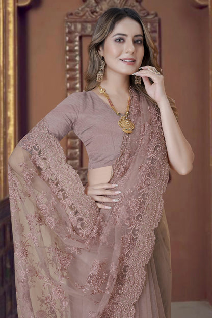 Lavender Colour Net Saree SD1090910 A