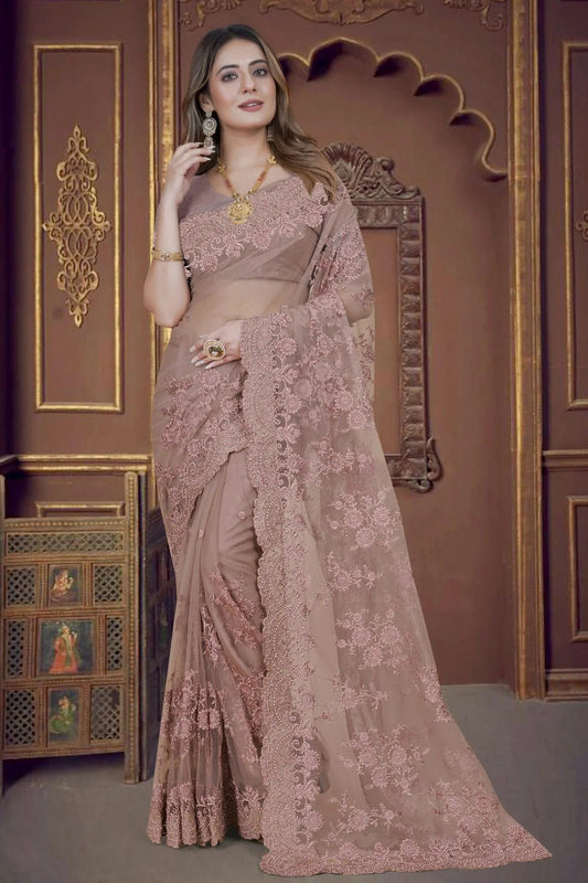 Lavender Colour Net Saree SD1090910
