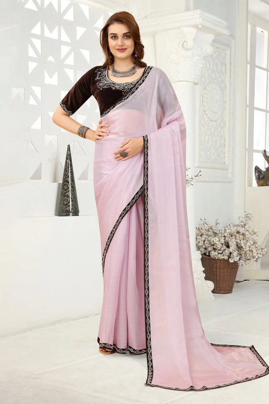 Lavender Colour Organza Designer Saree LC1121353