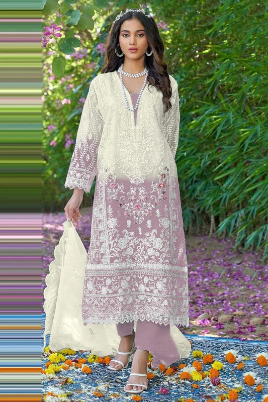 Lavender Colour Organza Pakistani Suit SM1140039