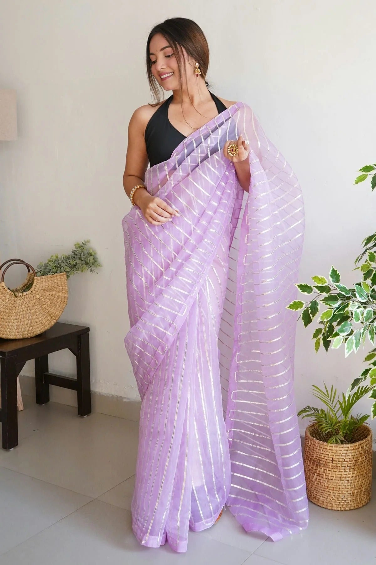 Lavender Colour Organza Saree SD1110397 A