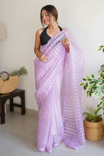 Lavender Colour Organza Saree SD1110397 A